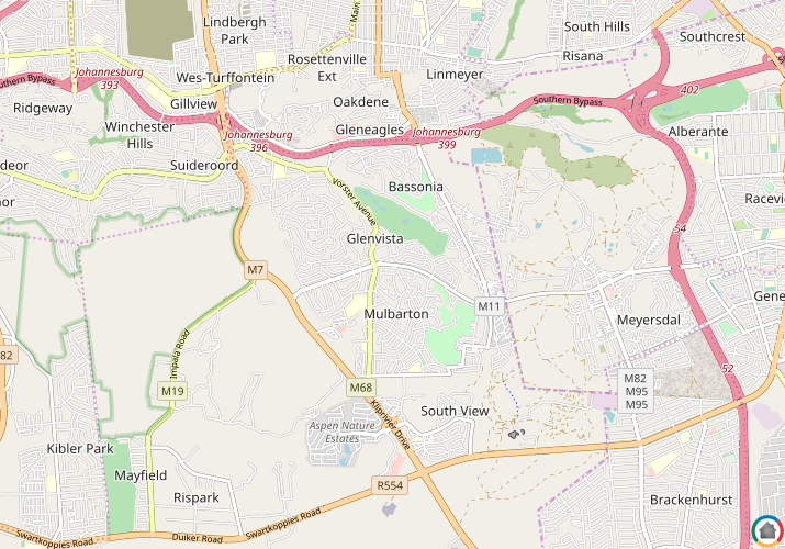Map location of Glenvista